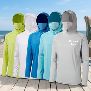 Sweat à capuche unisexe personnalisé avec logo, UPF 50, manches longues, couleur unie, anti-UV, vêtements de pêche, pull, protection solaire - Product Image 3