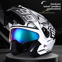 Casque de moto rabattable YEBAO modèle 988, double visière, libération rapide, visière ABS, design demi-visage, taille unique, certifié 3C/DOT