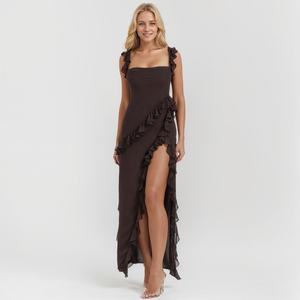 فستان طويل زهري للسيدات مكشوفة الظهر فساتين سهرة للنادي بالدانتيل ومناسبات النهار - Product Image 4