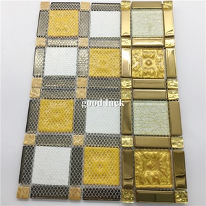 Gold Foil Crystal Glass <strong>Mosaic</strong> Foil Color <strong>Mosaic</strong> <strong>Tiles</strong> <strong>Craft</strong> and Art - Product Image 3