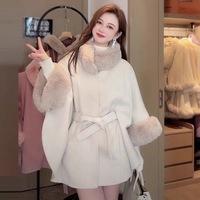 Manteau d'hiver Vintage en fausse fourrure de lapin pour femme