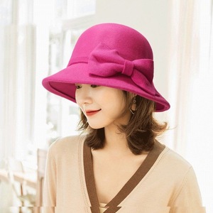 Chapeau Bob Femme Hiver Style Coréen Tendance Vintage en Laine avec Nœud Élégant et Chaud, Coupe-Vent pour l'Extérieur - Product Image 6