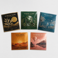 Étiquette en aluminium personnalisée OEM ODM pour flacon de parfum de luxe, autocollant métallique pour emballage de parfum