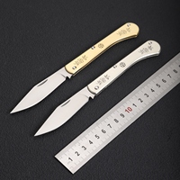 Couteau pliant de poche en acier 8Cr15MoV de haute qualité, manche en laiton, couteau de poche portable pour le camping en plein air, outil multifonctionnel EDC