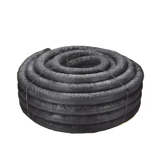 Dn65 Dn100 HDPE Single Wall Corrugated Drain Coil Perforated Pipe with Sock SN8