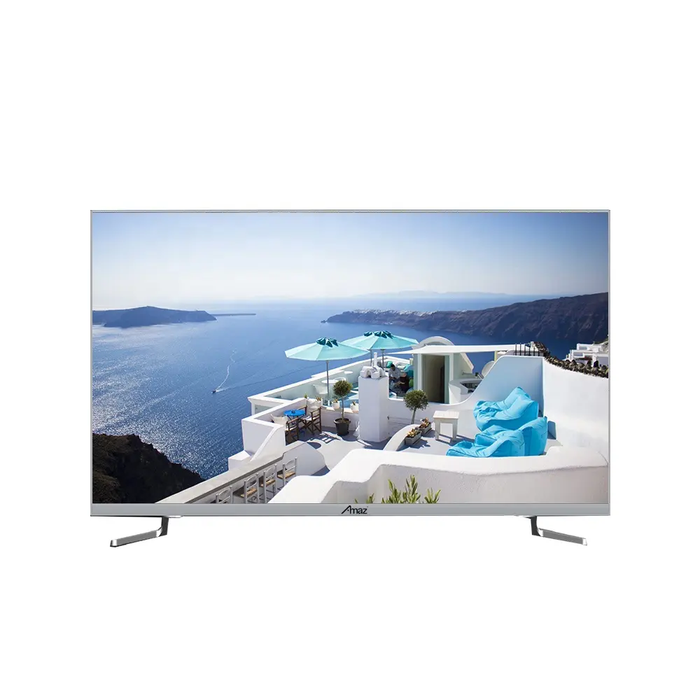 AMAZ OEM Wholesale 55 65 75 85 inch TV Smart 4K UHD Televisions Smart WiFi 1G+8G with Voice Control