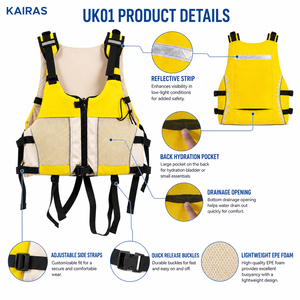 Gilet de sauvetage personnalisé OEM pour kayak 55N, léger, pour SUP, kayak, <span class=keywords><strong>rafting</strong></span> et <span class=keywords><strong>canyoning</strong></span> - Product Image 6
