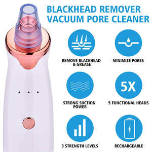 Electric Blackhead Remover Vacuum USB LCD Display 5 Suction Heads Facial <b>Pore</b> <b>Cleaner</b> Acne Deep Cleansing Tool - Product Image 5