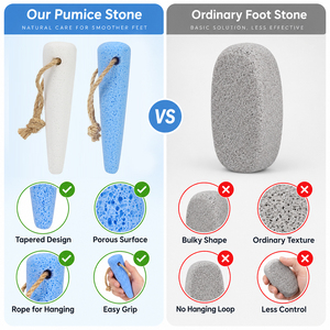 Lima de piedra pómez cónica para <span class=keywords><strong>pies</strong></span>, removedor de callos y exfoliante de talones <span class=keywords><strong>con</strong></span> cuerda para colgar, para piel dura y talones secos, cuidado diario - Product Image 6