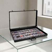 Boîte de présentation portable en aluminium pour cartes de visite avec poignée, idéale pour les salons professionnels, organisateur de cartes, taille et épaisseur personnalisables