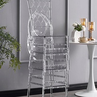 Chaises personnalisées en acrylique style bambou pour salles de banquet d'hôtel et auditoriums commerciaux – Design moderne – Chaises promotionnelles