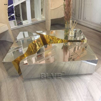 BLVE Art moderne créatif décoration de la maison piédestal hôtel hall meubles Table basse en acier inoxydable Table d'appoint