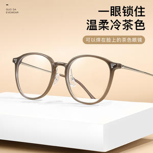 Monture de lunettes ovale style coréen en TR90, verres en résine, protection anti-lumière bleue, unisexe, monture complète, origine Wenzhou - Product Image 3
