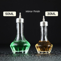 Bouteille à liqueur biseautée 50 ml, mini bouteille amère, verseur à liqueur en verre, outil de bar, décanteur de barman, accessoires de bar à cocktails