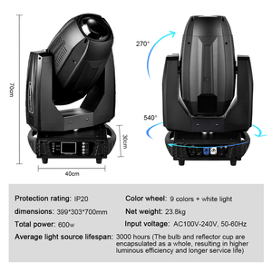 Ánh sáng sân khấu cao cấp-600W 3-in-1 chùm tại chỗ rửa di chuyển đầu, Chuyên Nghiệp dẫn ánh sáng cho Câu lạc bộ lớn, bar, hội trường đám cưới - Product Image 5