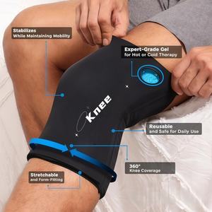 Nuevas llegadas: Compresa de <span class=keywords><strong>gel</strong></span> reutilizable para rodilla (frío/calor) para artritis, soporte de rodilla, vendaje de terapia de hielo, envoltura refrescante. - Product Image 4