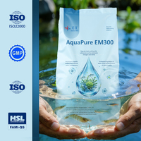 Poudre Probiotique Multi-Souches AquaPure EM300 pour la Gestion de la Qualité de l'Eau en Aquaculture, Poudre de Traitement de l'Eau en Aquaculture