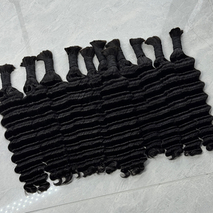 Natural Black <b>Deep</b> <b>Wave</b> Bulk Hair Human Hair No Weft Soft Elastic <b>Wave</b> For Boho Braids <b>Wig</b> Making And Salon - Product Image 1