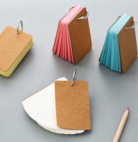 Cartes d'index en papier personnalisables de couleur arc-en-ciel, faciles à retourner, bloc de cartes de notes pour l'étude, papier kraft avec anneaux de reliure