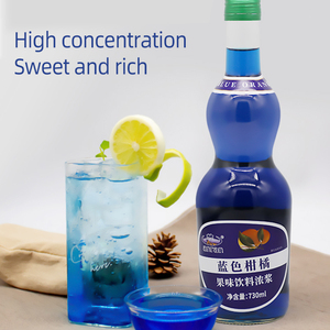 Elementi essenziali per Cocktail miele profumato 730ml sapore di arancia blu per Bar Bubble Tea latte tè alla frutta bottiglia di vetro da tè - Product Image 3