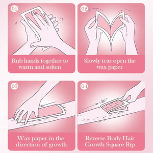 Bikini de marque privée en gros, tissu non tissé dépilatoire pour le corps et le visage, bandes de <span class=keywords><strong>cire</strong></span> pour épilation à la <span class=keywords><strong>cire</strong></span> à froid - Product Image 4