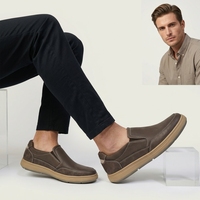 Mocassins pour hommes à enfiler, dessus en PU, doublure en coton, respirants, semelle extérieure en caoutchouc antidérapante, chaussures décontractées pour la marche quotidienne, toutes saisons