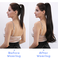 Queue de cheval synthétique lisse Smilco la plus vendue pour femme, extension tressée avec cordon de serrage, 30 pouces, 161g, BP130
