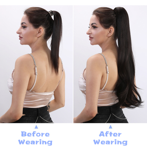 Tóc giả đuôi ngựa tổng hợp bán chạy nhất dành cho nữ, kiểu tết dây rút, dài 30 inch, 161g, sóng tự nhiên BP130 - Product Image 4