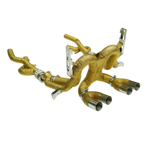 Sistema de Escape Completo de Acero Inoxidable con Válvulas para Lamborghini Revuelto 2024+ 6.5L V12 L545 LB744, Protector Térmico Dorado, Catback Header - Product Image 3