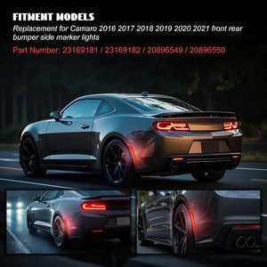 2 feux de position latéraux à lentille fumée pour pare-chocs arrière Chevrolet Camaro <span class=keywords><strong>OLIVER</strong></span> 2016-2021 (rouge) - Product Image 6
