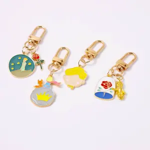 Wholesale Factory Price Keychains Cartoon Design Metal Pendant Bulk Gold Soft Enamel Keychain