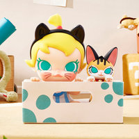 Figurines authentiques POPMART Baby Molly & Baby Tabby Series, boîte mystère scellée, figurine en PVC, boîte mystère, ornement de bureau, cadeau, vente en gros