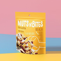 Sachets d'emballage personnalisés refermables en plastique et aluminium pour aliments secs, sachets à fermeture éclair pour en-cas et noix de cajou