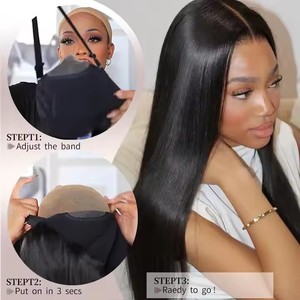 วิกผมแท้แบบเวฟธรรมชาติ HD Lace Front Wig 13x4  ไม่ต้องใช้กาว  จัดเรียงเกล็ดผม  ถอนขนมาแล้ว สำหรับผู้หญิงผิวสี  HD Lace - Product Image 6