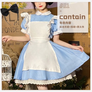 Abito blu <span class=keywords><strong>principessa</strong></span> di Alice <span class=keywords><strong>da</strong></span> <span class=keywords><strong>donna</strong></span> francese Lolita <span class=keywords><strong>da</strong></span> cameriera abito <span class=keywords><strong>da</strong></span> festa Vintage di Halloween - Product Image 6