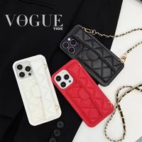 Étui de téléphone de luxe en cuir PU à motif losanges et litchis, accessoires pour téléphone portable, 2024 pour iPhone 15 13 11 12