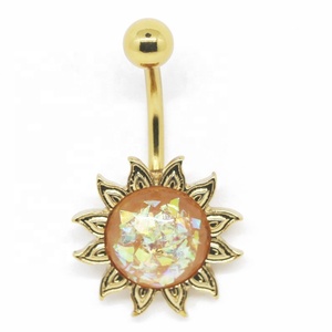Fuente de la fábrica chapados en oro naranja falso opal sol del cuerpo del ombligo de la joyería belle piercing - Product Image 6