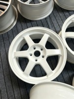 Velg Alloy 6 Palang Warna Putih Mengkilap 18 Inch 5X114.3 untuk Honda Civic Si Type R Accord Toyota Camry 86 Subaru BRZ WRX Mazda MX-5 Sport