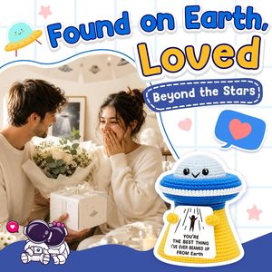 Belatelove UFO Decorativo da Scrivania all'Uncinetto Fatto a Mano - Regalo di Compleanno Motivazionale per Fidanzata o Insegnante |   SEI LA MIGLIORE COSA - Product Image 2