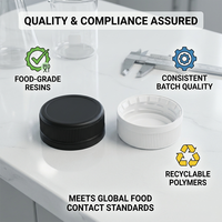 Bouchons à vis en plastique de qualité alimentaire OEM ODM personnalisés, en gros, avec sécurité inviolable, pour bouteilles côtelées, prix d'usine