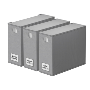 Organizador de sábanas para cama, organizador plegable, caja de almacenamiento de lino para 2 ventanas (tamaño Queen y King), organizador de sábanas de lino - Product Image 1