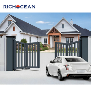 Nhôm lối vào chính có thể thu vào cổng điện trượt đôi gấp cổng biệt thự ngoài trời cổng vườn tùy chỉnh màu sơn - Product Image 2