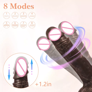 Vibratore Dildo Nero con Funzione di Spinta e Telecomando, 8 Modalità di Spinta, Dildo Realistico Vibrante, Vibratore Punto G, Giocattoli Sessuali per Adulti - Product Image 2