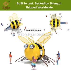 Baihe sắt PE loạt tùy chỉnh ong hình sân chơi thép trượt thiết bị trẻ em sân chơi ngoài trời với leo núi - Product Image 4