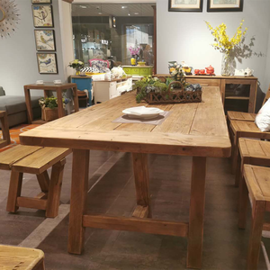 Hotsale legno massello cortile esterno mobili da <span class=keywords><strong>giardino</strong></span> finitura antica panca da pranzo in legno impermeabile - Product Image 5