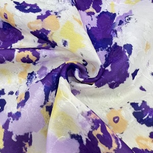 Paarse tie-dye print polyester stof, lichtgewicht, zijdeachtig, ademend, glanzend jacquard, meisjes activewear sjaal, kleding, rokken - Product Image 2