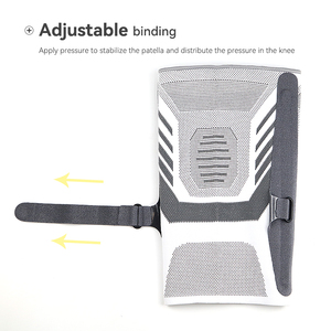 Rodillera de compresión tejida en <span class=keywords><strong>3D</strong></span> con soporte de resorte para levantamiento de pesas y sentadillas, venta al por mayor, logotipo personalizado BOLI - Product Image 6