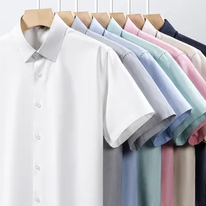 <strong>Linen</strong> Cotton Summer Short Sleeve <strong>Shirts</strong> for <strong>Men</strong> Slim Fit Formal Anti-wrinkle White Clothes - Product Image 6