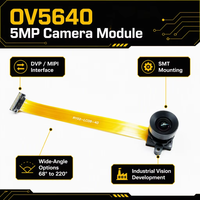 Module de caméra Caiyusheng OV5640 5MP 68 °   à 220 °   Interface DVP MIPI grand angle compatible avec le microcontrôleur STM32 K210