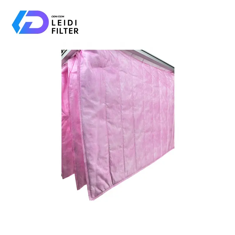 LD 2024 OEM Chine Fabricant Taille 660*610*600mm Filtre à sac de poche Grande capacité de rétention de la poussière Filtres de poche F7 Filtre à air Hepa